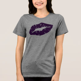 Beautiful Purple Lipstick Kiss Isolated