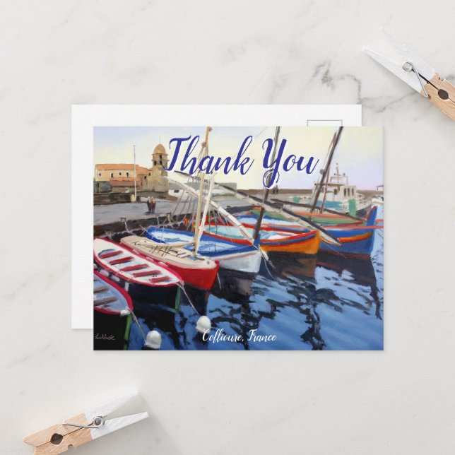 Beautiful Red Orange Blue Green Boats in Collioure (Frente/Verso In Situ)