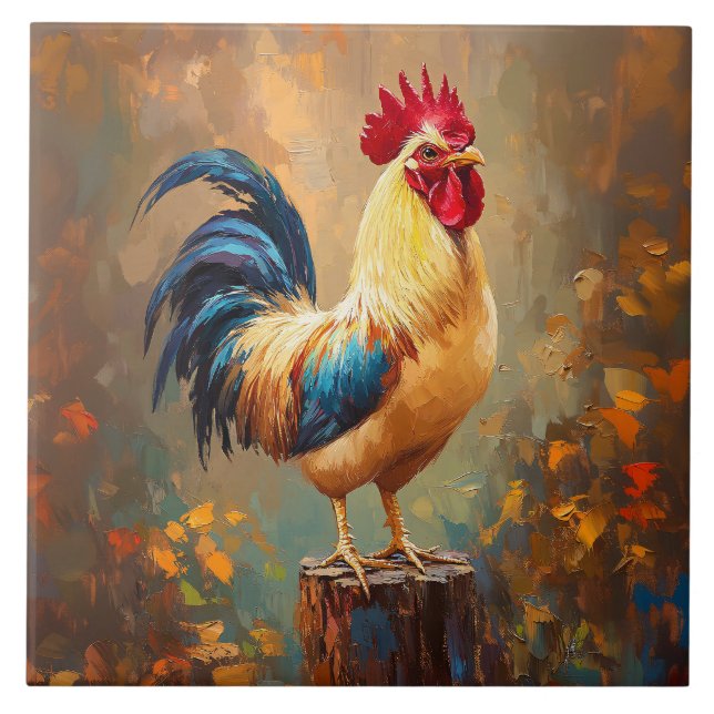 Beautiful Rooster Painting (Frente)