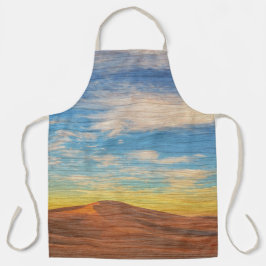 Beautiful Sunrise Over Sand Dunes On Wood