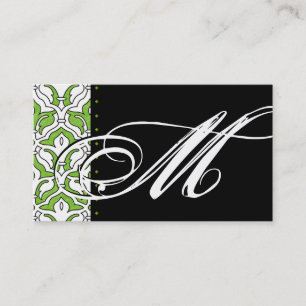 Beauty Cartão de visita Retro Damask Green