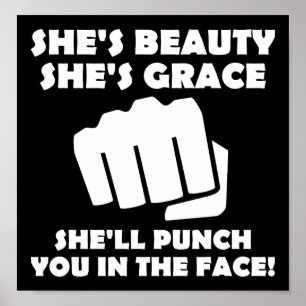 Beauty Grace Punch Engraçado Poster