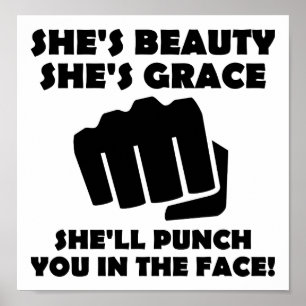 Beauty Grace Punch Engraçado Poster
