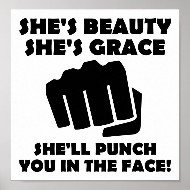 Beauty Grace Punch Engraçado Poster (Frente)