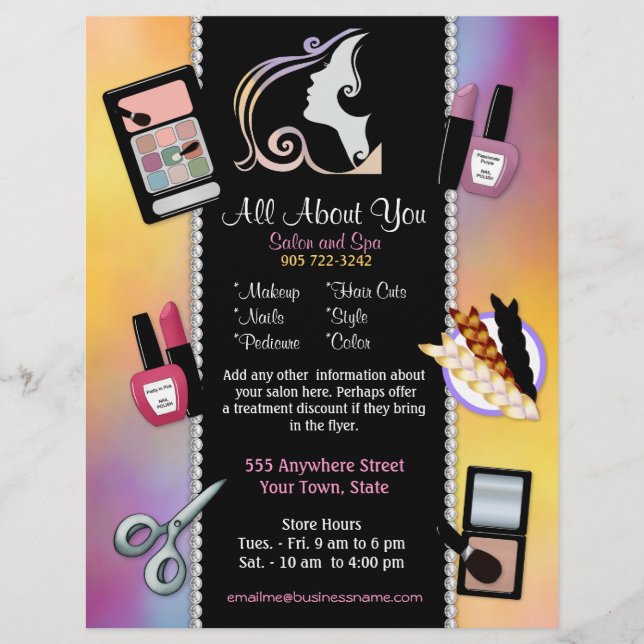 Beauty Salon - Beautician e Spa Flyer (Frente)