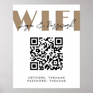 Beauty Salon Cafe Wifi Network Poster de Código QR