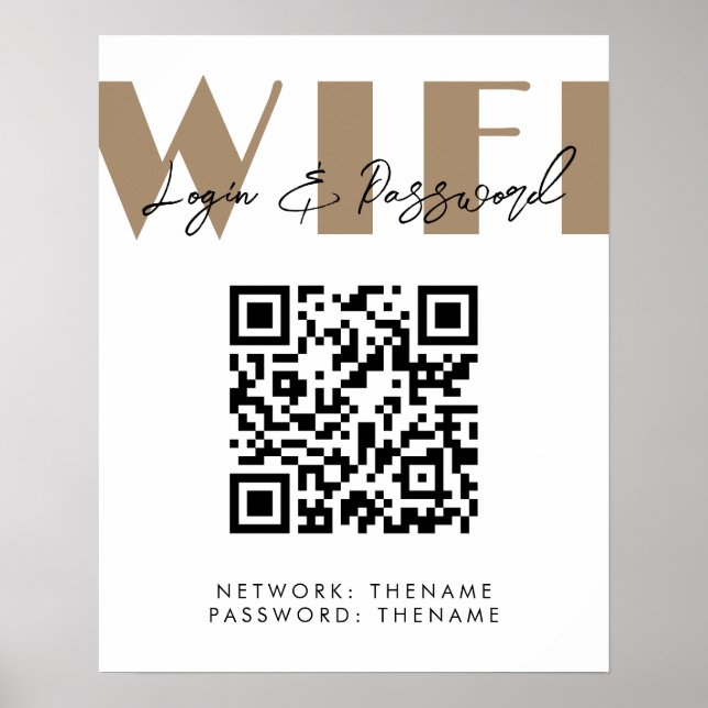 Beauty Salon Cafe Wifi Network Poster de Código QR (Frente)