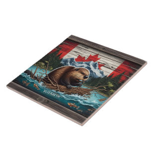 Beaver by Mountain, Bandeira Canadiana