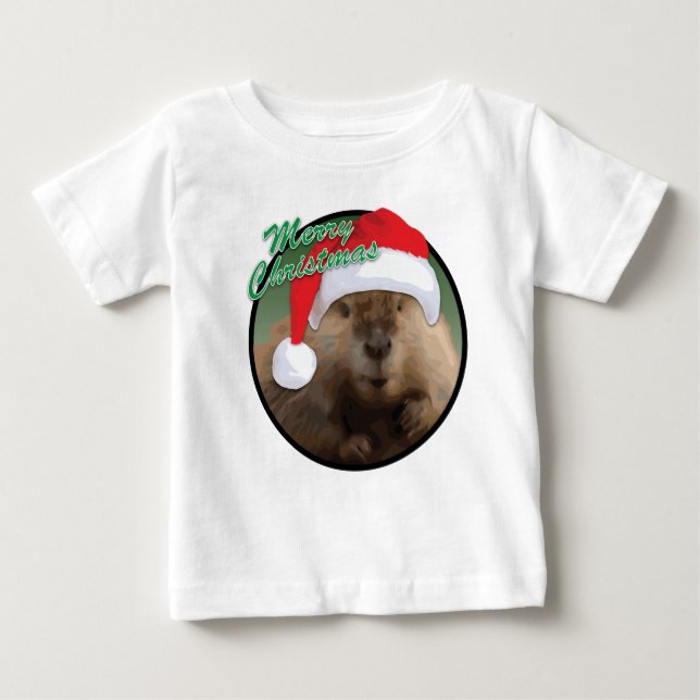 Beaver Natal - Camisa de T-Shirt Baby Fine Jersey (Frente)