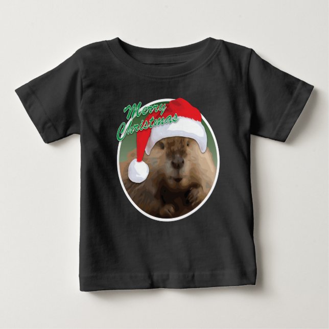 Beaver Natal - Camisa de T-Shirt Baby Fine Jersey (Frente)