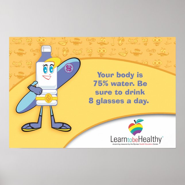 Beba 8 copos de água por dia Poster (Frente)