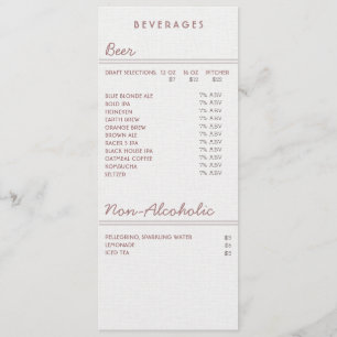 Beba a placa de menu plano de 4,5" x 6,25" para ce
