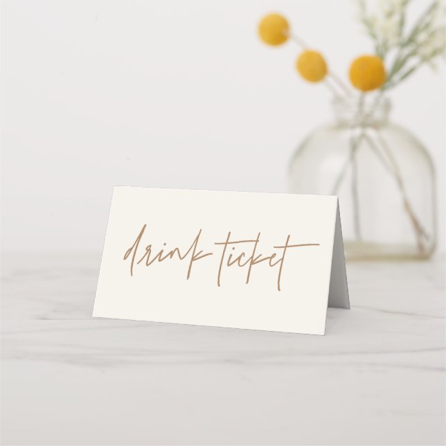 Beba Cartões de Token de Evento de Bar de Casament (Frente)