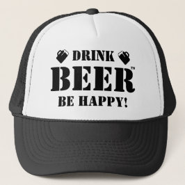 Beba Cerveja e seja Feliz! Boné de Caminhoneiro
