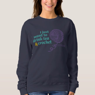 Beba Chá & Crochê Camiseta de Moletom Feminina Núc