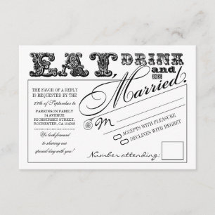 beba e case RSVP de casamento