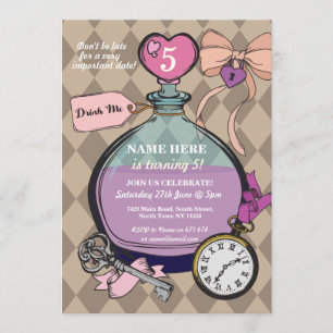 Beba-me convite Alice no aniversário do país das