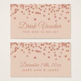 Beba o Rosa de Voucher Dourado Lâmina Confetti