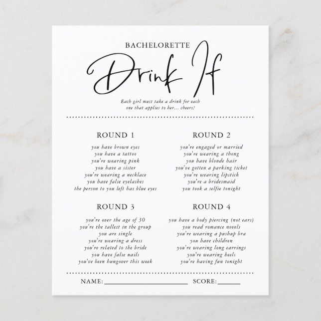 Beba Se | Cartão de Festa de solteira (Frente)