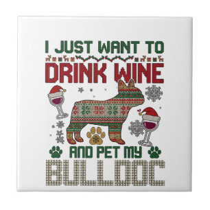 Beba Vinho Bulldog Cachorro Suéter Feio Chapéu de
