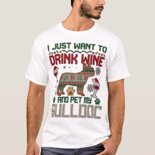 Beba Vinho Bulldog Cachorro Suéter Feio Chapéu de 