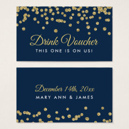 Beba Voucher Dourada Faux Glitter Confetti Marinho