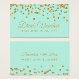 Beba Voucher Dourada Faux Glitter Confetti Mint
