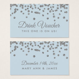 Beba Voucher Silver Faux Glitter Confetti Ice Blu