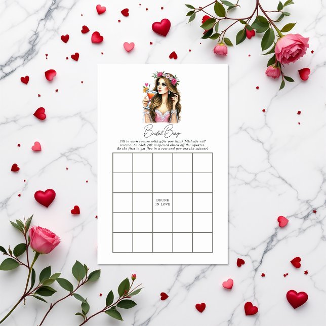Bebado no Jogo do Bingo do Chá de panela do Amor (Drunk in Love Bridal Shower Bingo Game)