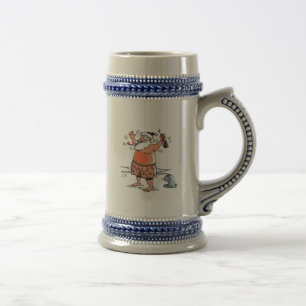 Bebados com caneca de cerveja esquerdo selado