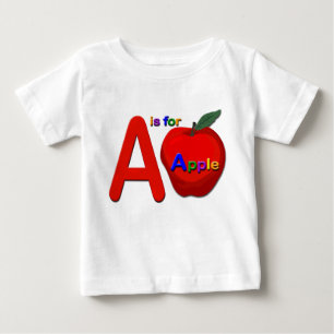 Bebê A é para a camiseta da Apple Criança