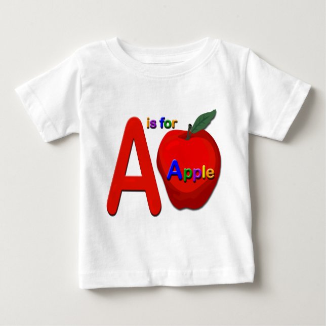 Bebê A é para a camiseta da Apple Criança (Frente)