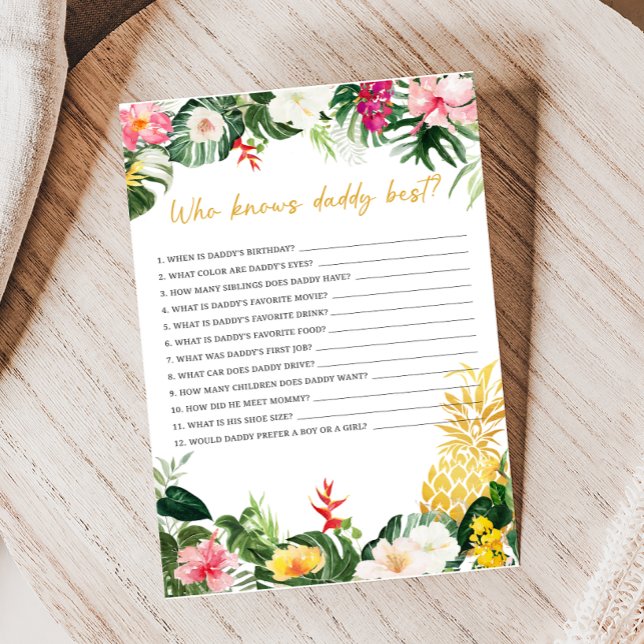 Bebê Aloha Jogo de Chuveiro de Abacaxi Quem Sabe P (Aloha Baby Shower Game)