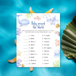 Bebê animal oceânico ao redor do jogo mundial