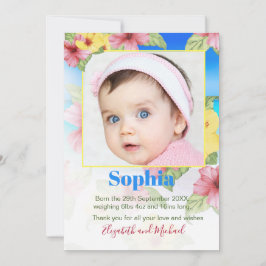 Bebê Anúncio Foto Tropical Floral Beach