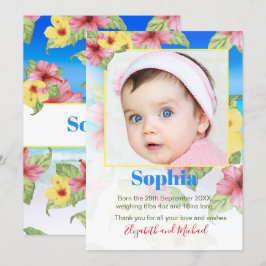 Bebê Anúncio Foto Tropical Floral Beach