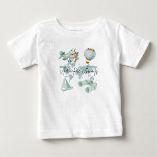 Bebê Aventura Espera! Esta camiseta encantadora para cr