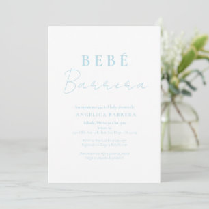 Bebe Azul Invitación Simple Chá de fraldas Convite