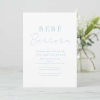 Bebe Azul Invitación Simple Chá de fraldas Convite