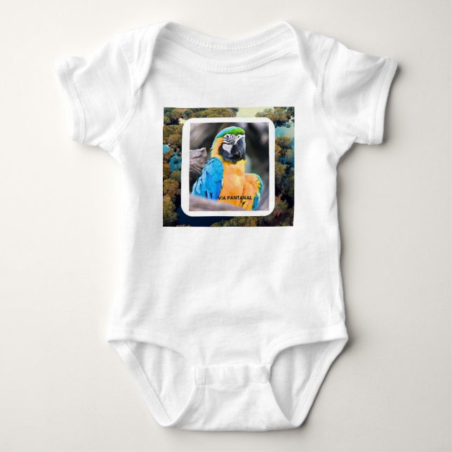 Bebê Body em Jersey para Bebês Arara (Frente)