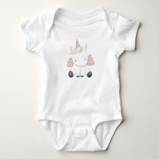 Bebê Body para bebé com motivos infantis rosa (Frente)