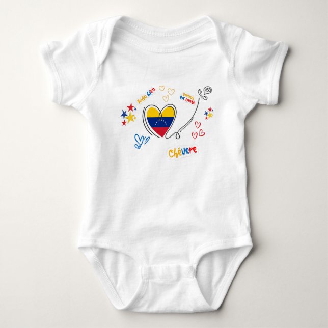 Bebê Body para Bebé Venezuela – Corazón con Bandera  (Frente)