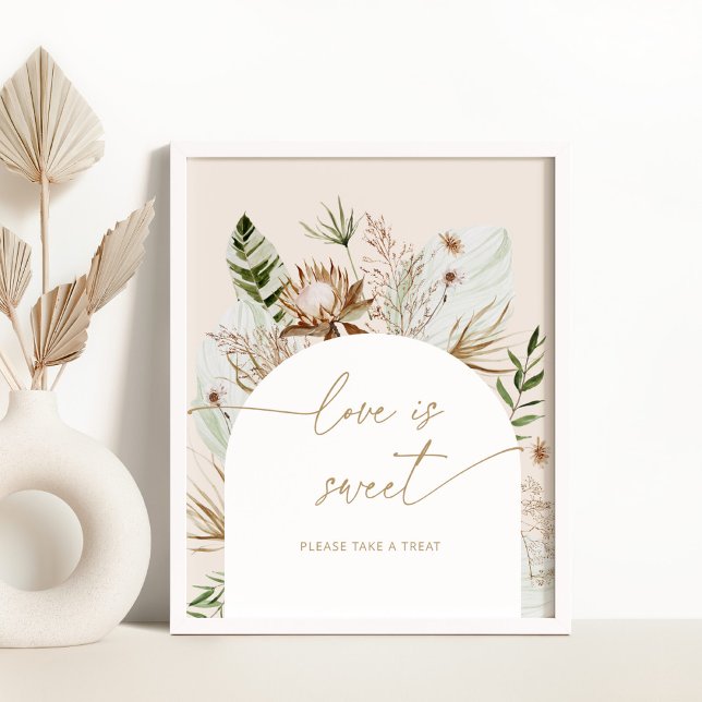 Bebê boêmico da praia Pampas O amor é Poster doce (Criador carregado)