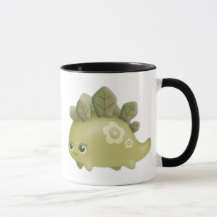 Bebê bonito Dino frondoso - caneca do estilo do