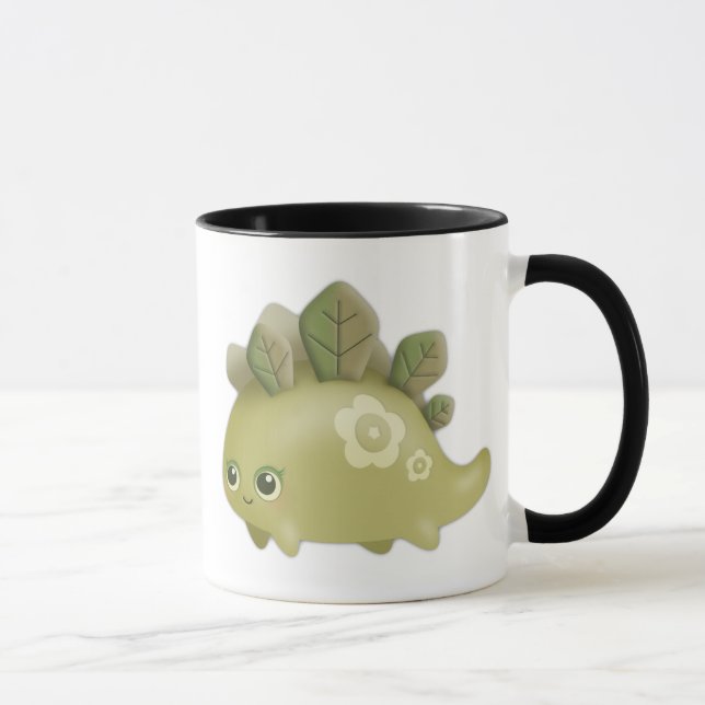Bebê bonito Dino frondoso - caneca do estilo do (Direita)