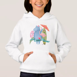 Bebê Bonito Hippo com Nome Personalizado Flamingo