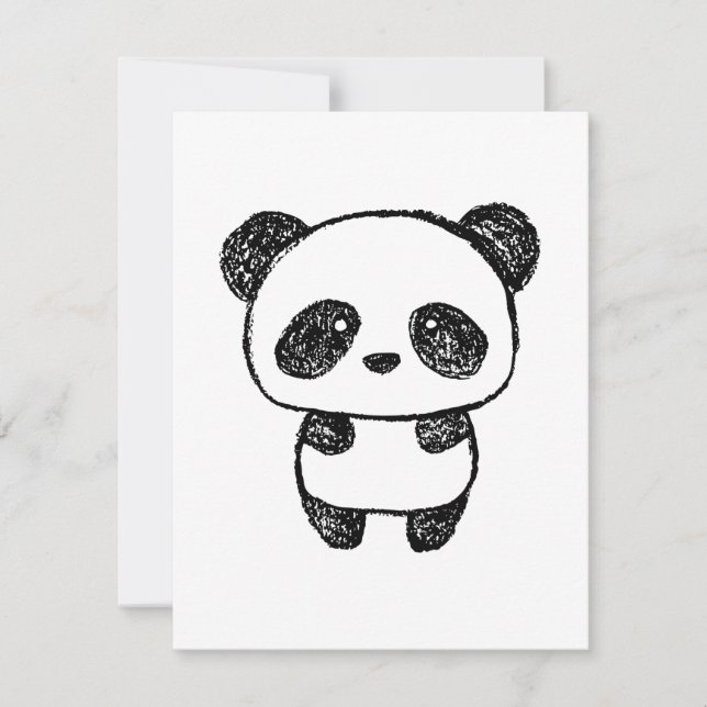 Bebê Bonito Panda Desenhado em Carvão - Amanda Roo (Frente)