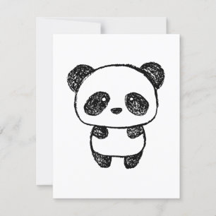 Bebê Bonito Panda Desenhado em Carvão - Amanda Roo
