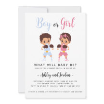 Bebê Boxing Corresponder Gênero Revelar Convite