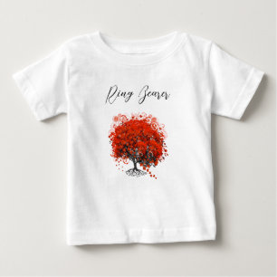 Bebê Camisa de Malha da Árvore Vermelha do Casamen